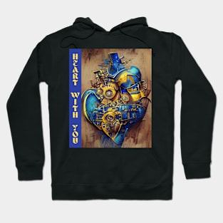 Heart with you, antiwar blue-yellow Hoodie